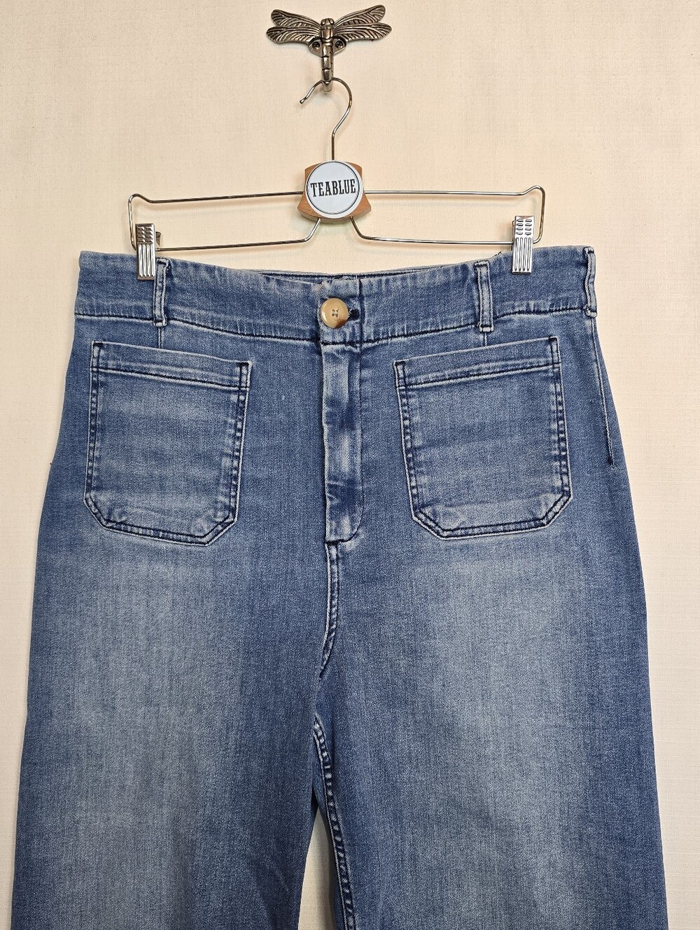 Maeve The Colette Crop High-Rise Wide-Leg Jean 33 Anthropologie Denim - Picture 7 of 12
